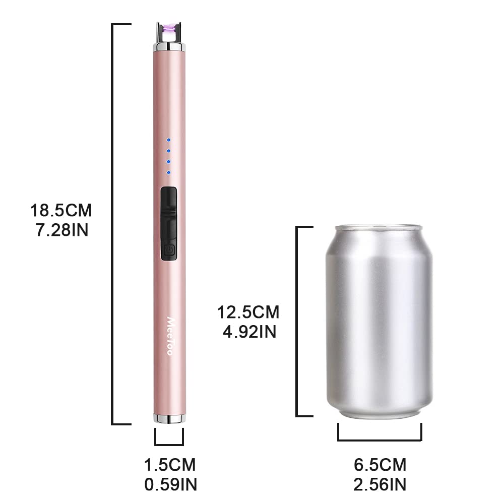 MeeToo Candle Electric Lighter Rechargeable USB Type-C Lighters for Candle Christmas Kitchen Camping Party, Gifts for Wife Women Men Nana Black