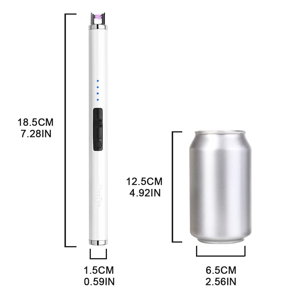 MeeToo Candle Electric Lighter Rechargeable USB Type-C Lighters for Candle Christmas Kitchen Camping Party, Gifts for Wife Women Men Nana Black