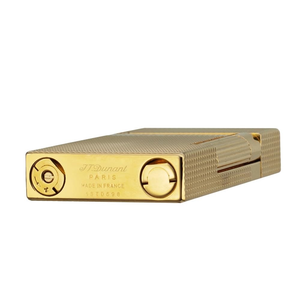 Classic Diamond Head Lighter, Ligne 2 Lighters, Adjustable Soft Flame, Ping Sound, Gift for Men Dad Boyfriend (Gold Single Flame)
