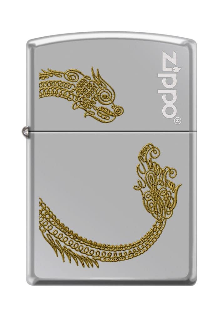Zippo Lighter - Personalized Customize Message Engrave on Backside for Dragon Windproof Lighter Gold Plate Armor 29265