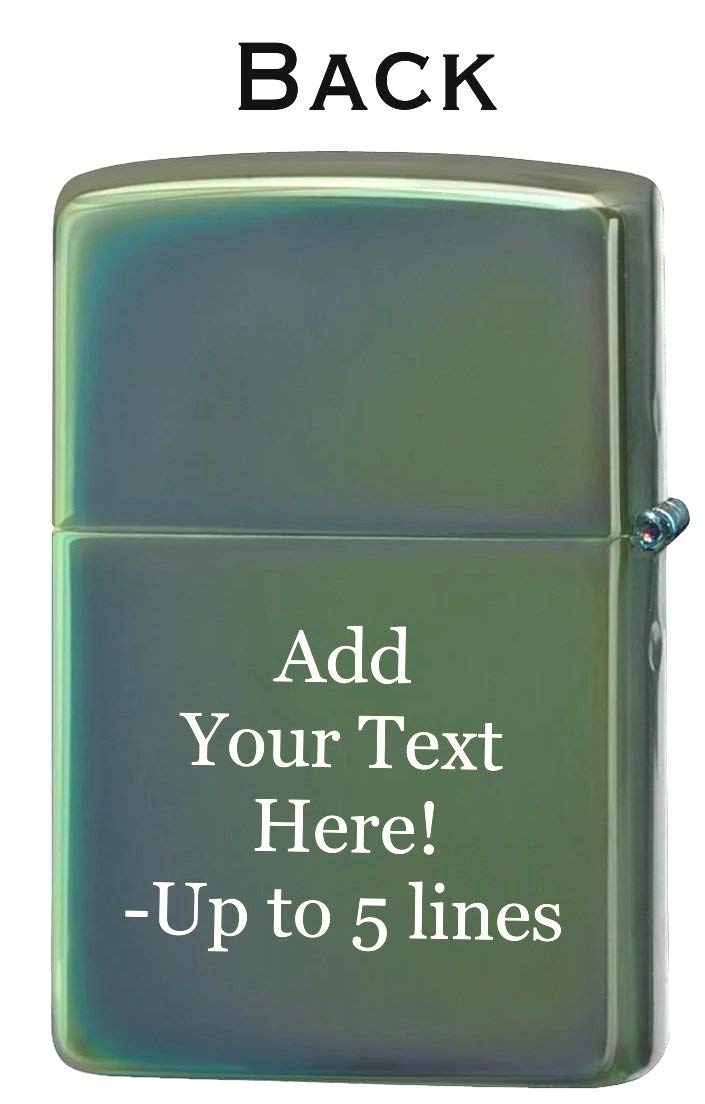 Zippo Lighter - Personalized Customize Message Engrave on Backside for Dragon Windproof Lighter Gold Plate Armor 29265