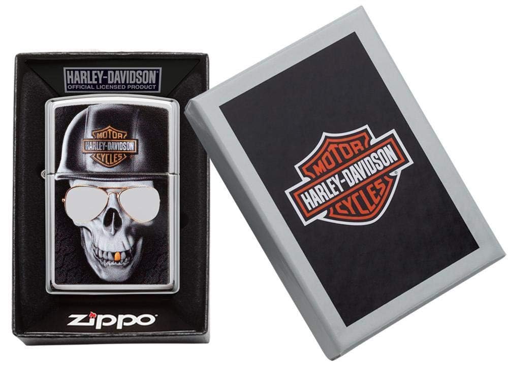 Personalized Zippo Harleey-Daviddson Windproof Oil Lighter Engraving - Christmas, Halloween & Valentines Day Gift (Silver Eng)
