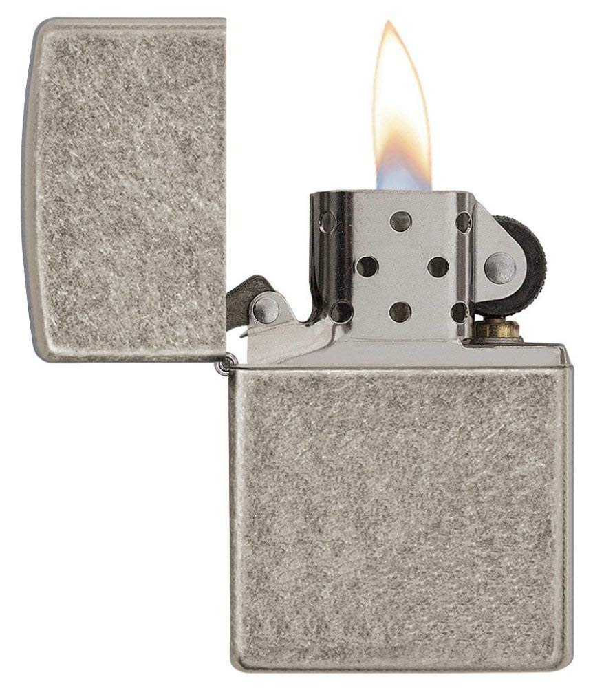 Zippo Antique Silver Plate Pocket Lighter - Windproof & Refillable Flip-Top Metal Lighter - Everyday Use Pocket Lighters - Luxury Lighters Made in USA