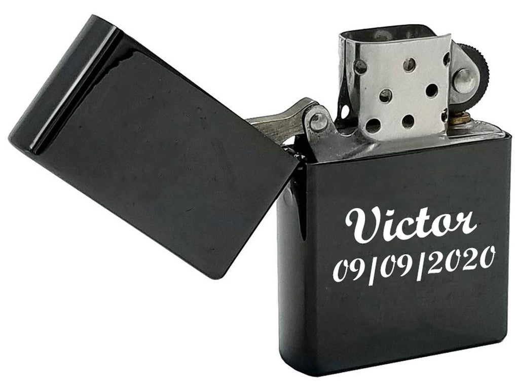 Groomsman Personalized Windproof Lighter - Free Laser Engraving for Him Husband Father Groomsmen Boyfriend Silver Dad (Indigo Blue) - Christmas, Halloween & Valentines Day Gift
