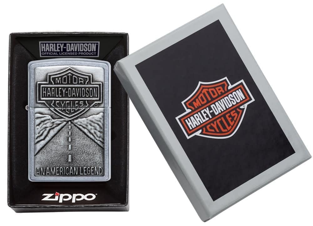Personalized Zippo Harleey-Daviddson Windproof Oil Lighter Engraving - Christmas, Halloween & Valentines Day Gift (Silver Eng)