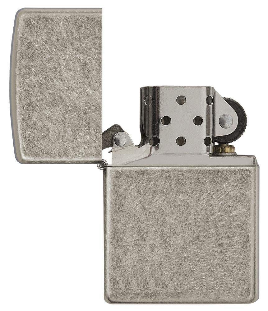 Zippo Antique Silver Plate Pocket Lighter - Windproof & Refillable Flip-Top Metal Lighter - Everyday Use Pocket Lighters - Luxury Lighters Made in USA