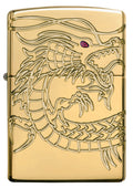 Zippo Lighter - Personalized Customize Message Engrave on Backside for Dragon Windproof Lighter Gold Plate Armor 29265