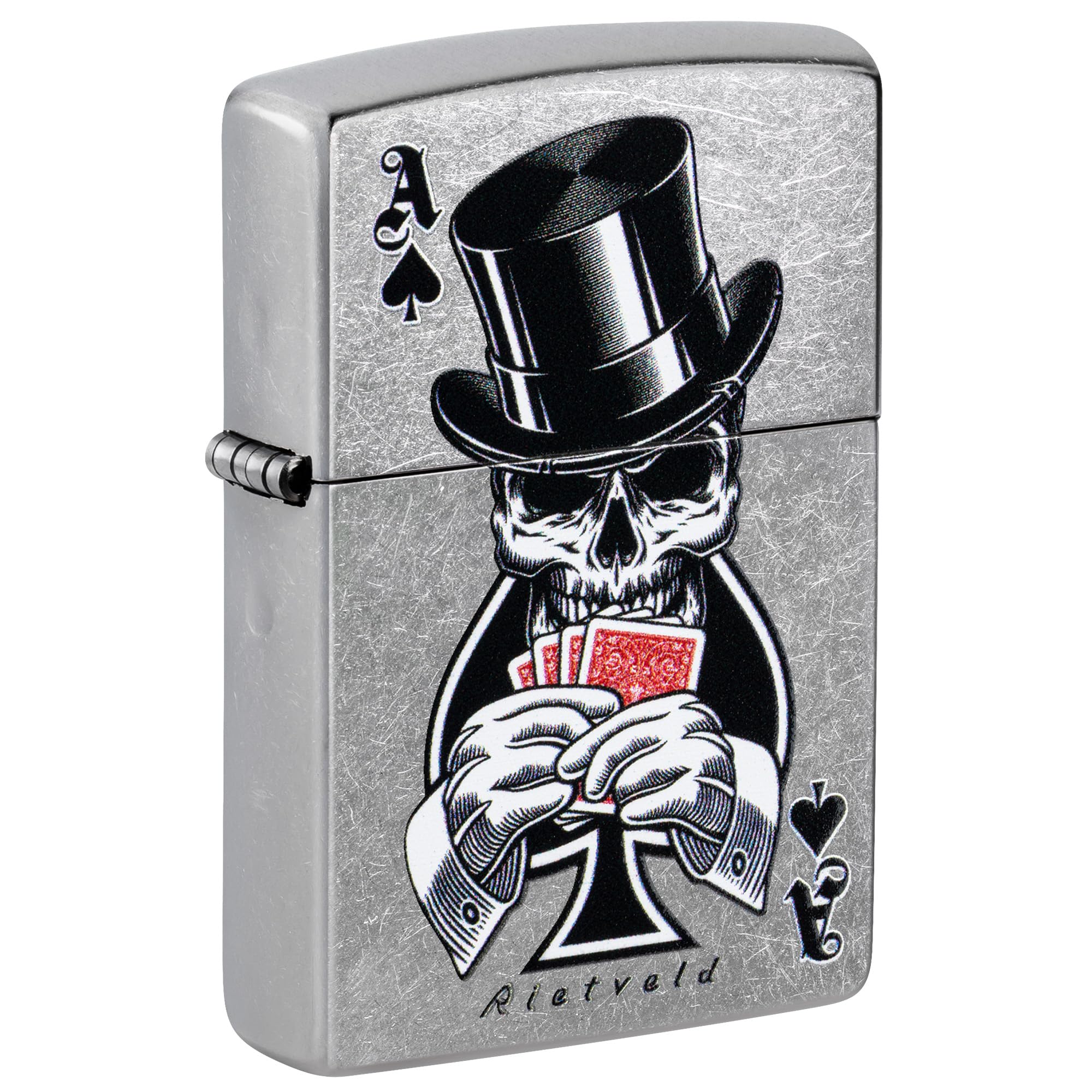 Zippo Rietveld Ace of Spades Design Street Chrome Pocket Lighter