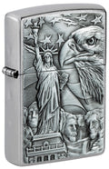 Zippo American Icons Emblem Street Chrome Pocket Lighter