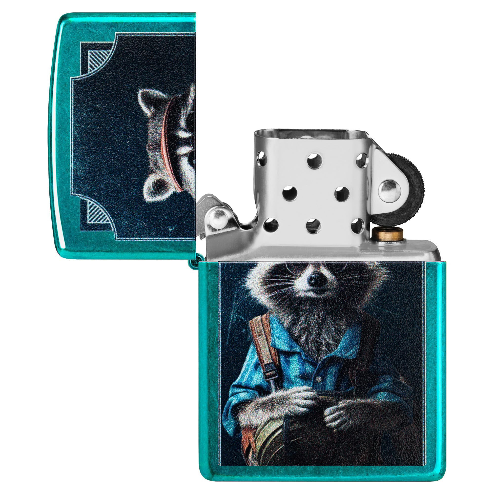 Zippo Animal Flair Design Armor High Polish Blue Pocket Lighter