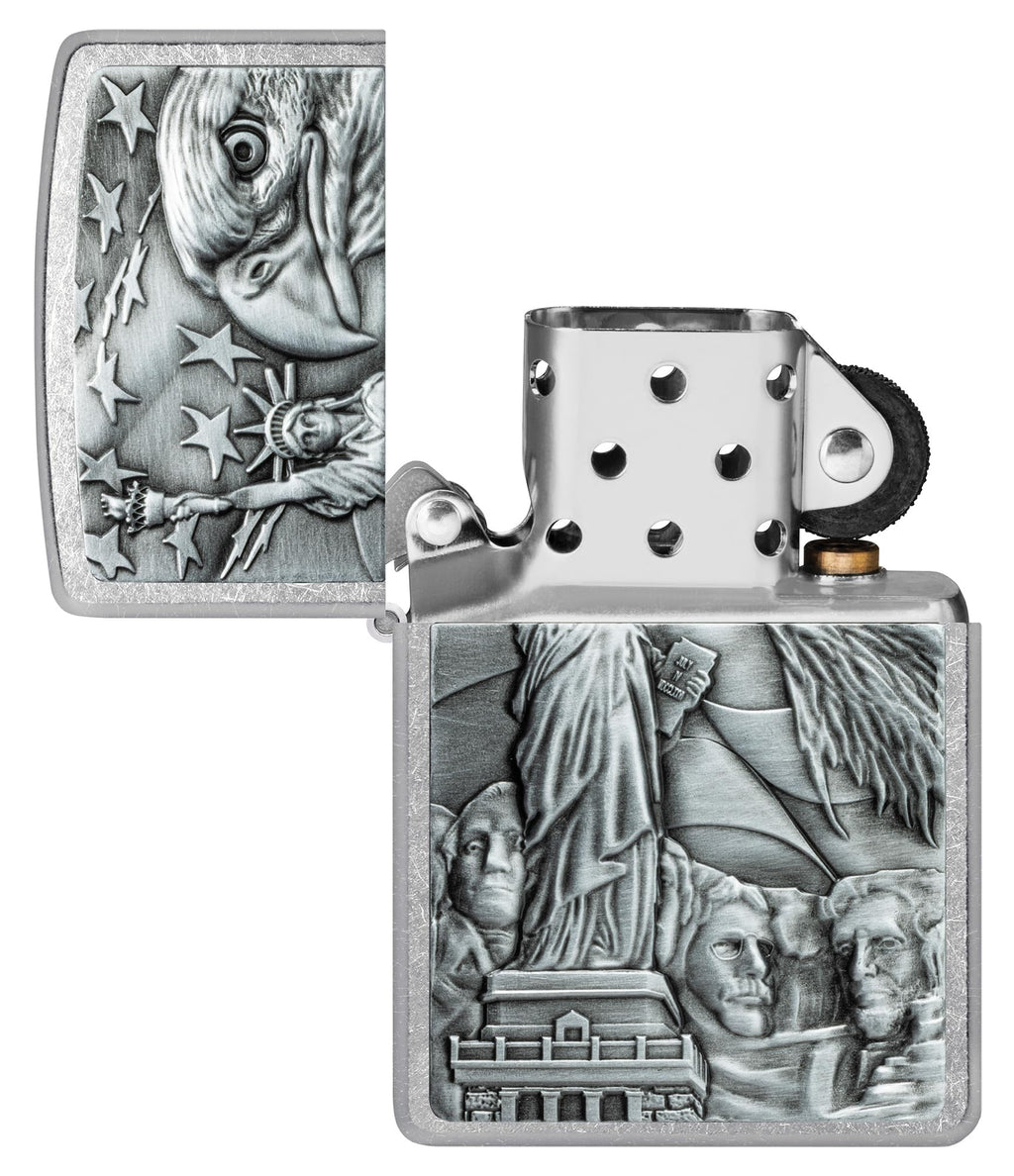 Zippo American Icons Emblem Street Chrome Pocket Lighter