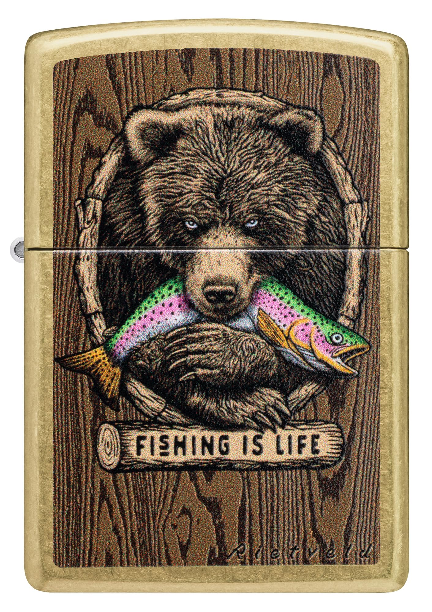 Zippo Animal Flair Design Armor High Polish Blue Pocket Lighter
